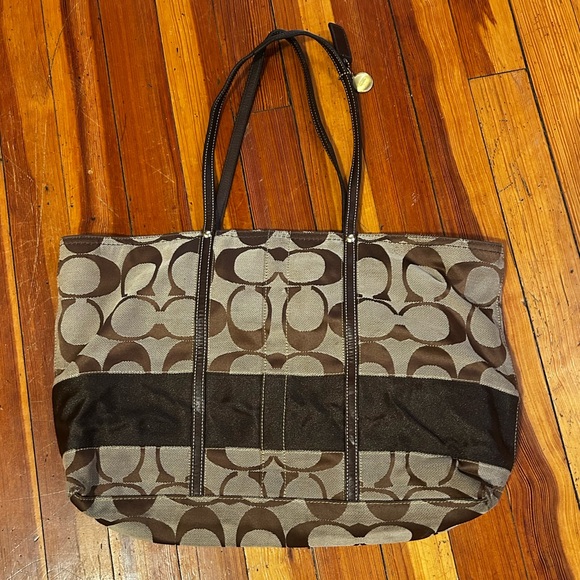 Coach Classic Canvas Tote 11099 With Colorblock Lining - Picture 1 of 6